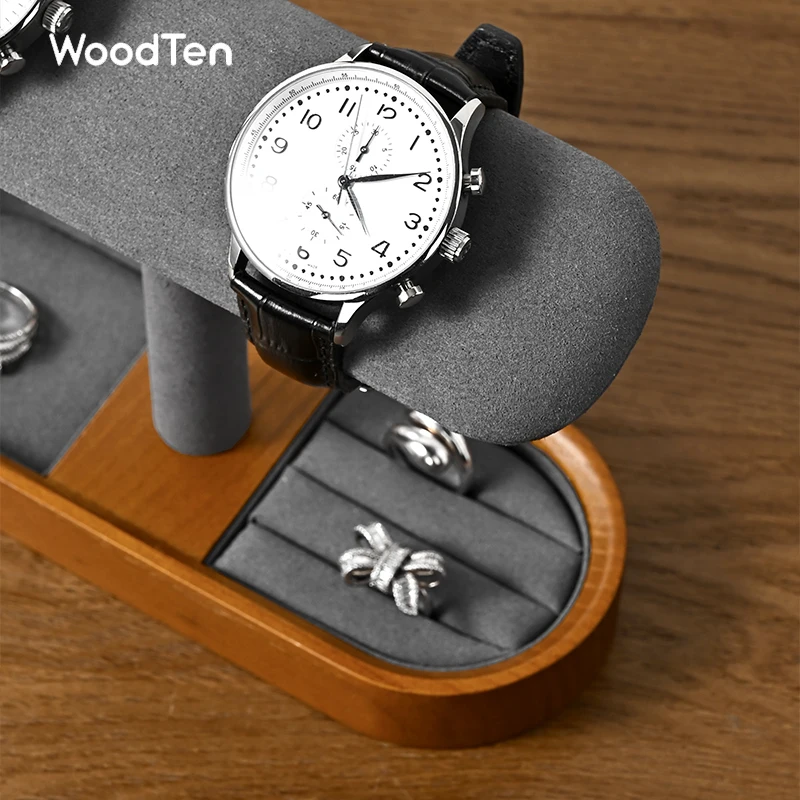 WoodTen Solid Wood Watches Display Stands Organizer Rack