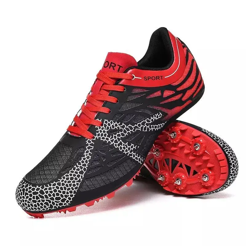 Men Women Breathable Nail 7 Spikes Short Running Dash Sport Shoes Track Field Professional Long Jump Lightweight Sprint Sneakers