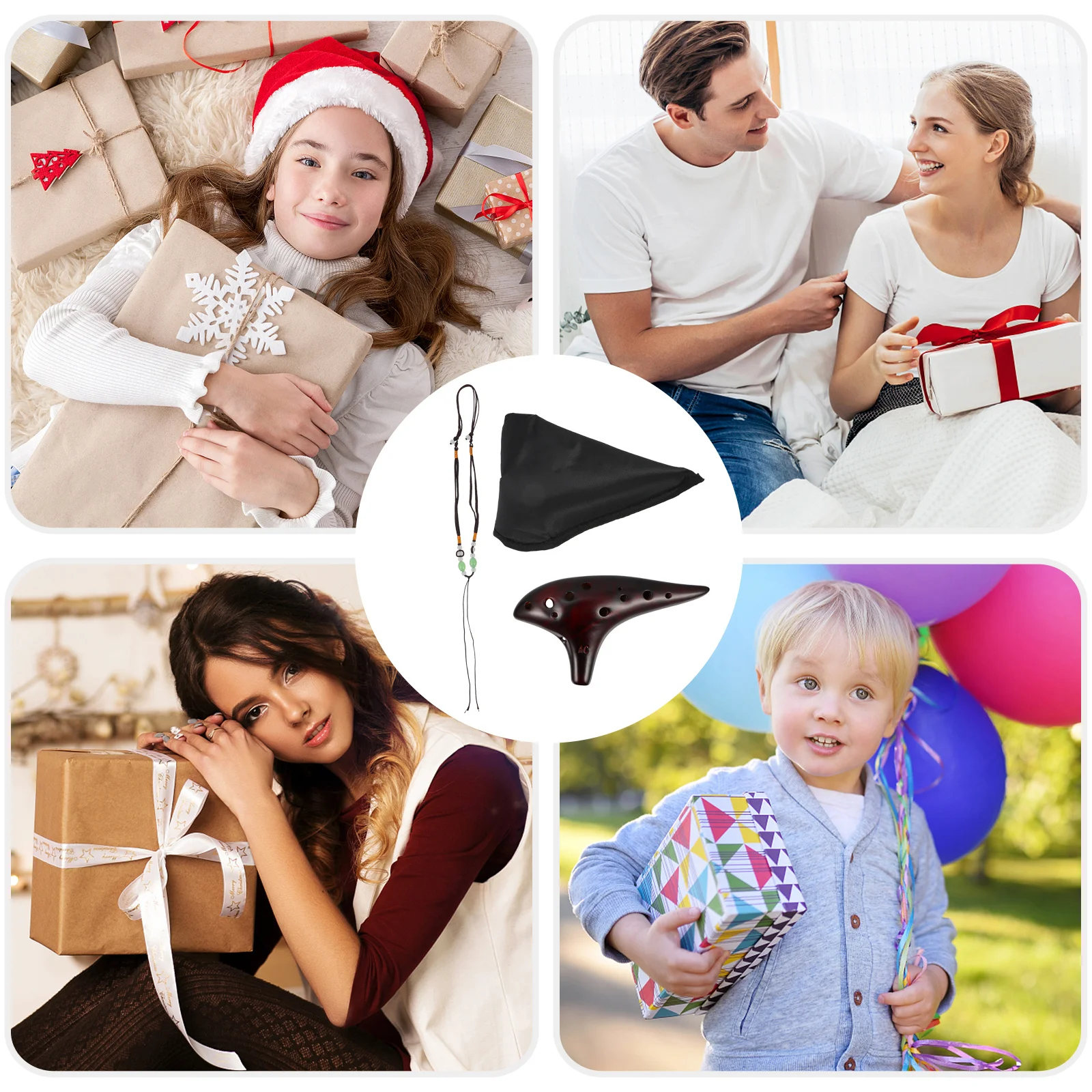 

Holes Ocarina Mini Ceramic Introductory Comfortable Hold Flute Music Instrument Beginner