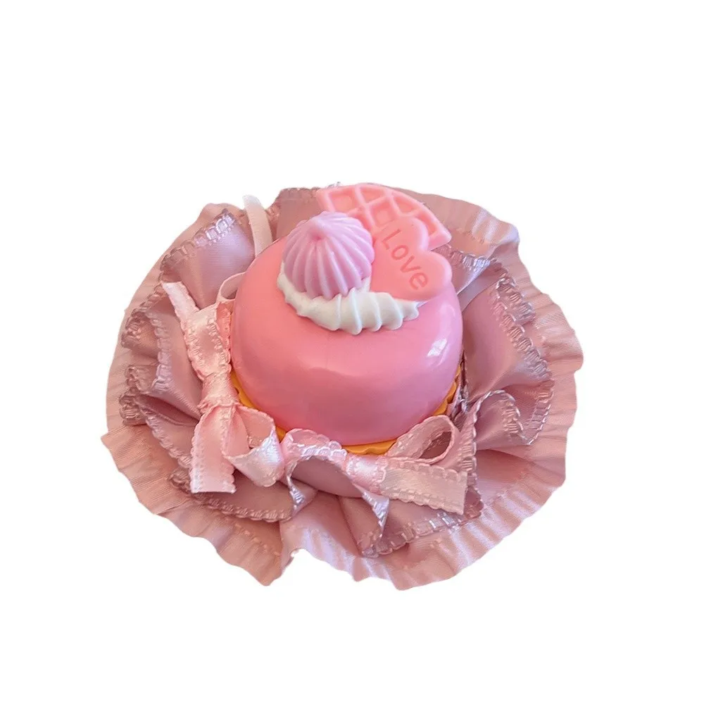 لطيف الحلو كريم كعكة أعلى قبعة الدانتيل القوس لو نيانغ اللباس لوليتا دبوس الشعر قبعة عيد ميلاد #5