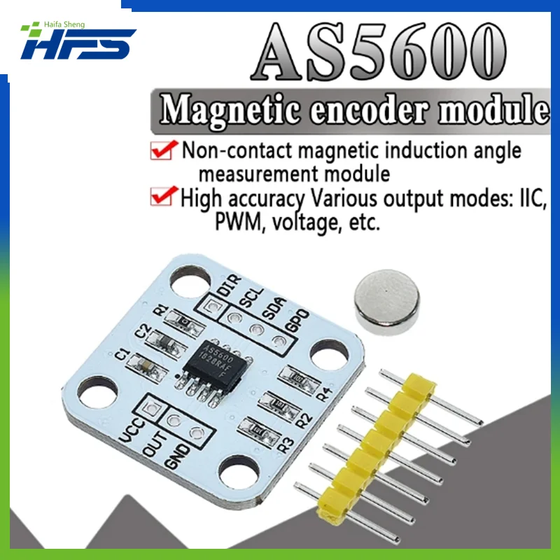 official AS5600 magnetic encoder magnetic induction angle measurement sensor module 12bit high precision