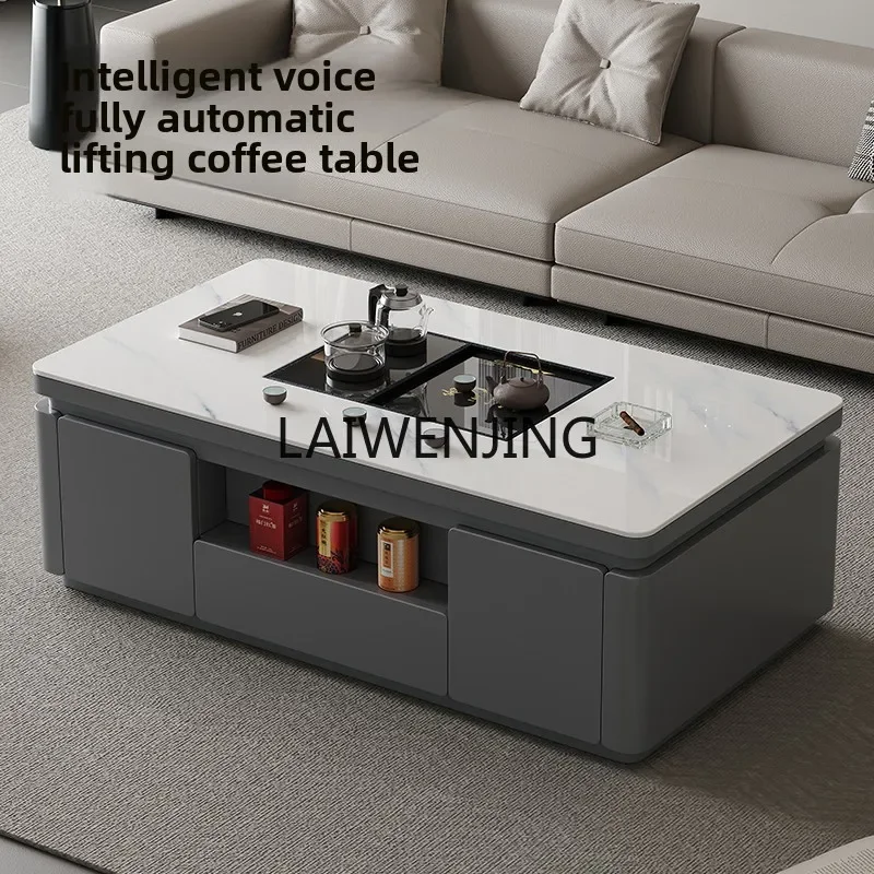 MJY intelligent lift coffee table living room automatic tea table rock slab kung fu tea integrated table