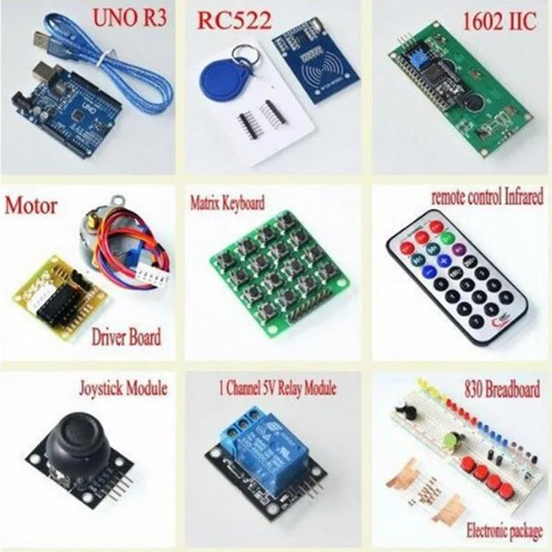 

Improved version of UNO R3 learning kit Upgraded version of Arduino starter kit Stepper motor learning kit