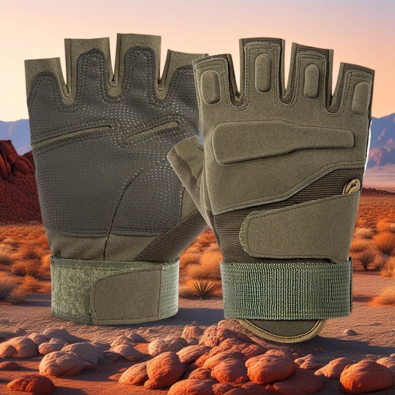 1Pair Outdoor Sports All Finger Gloves For Men Sturdy Breathable Protective Tactical Gloves Anti Slip Cycling Gloves image 3