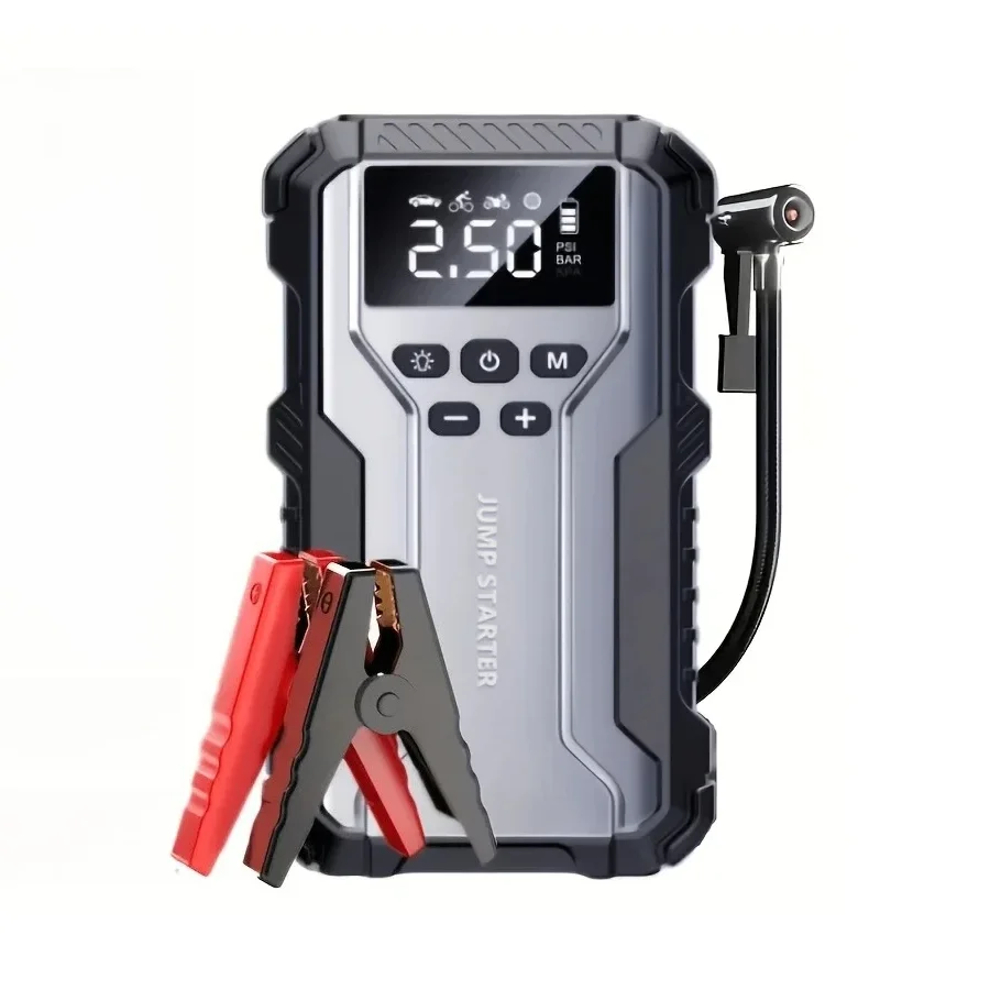 

4 in 1 Battery Jump Starter 12v Multifunction Car Charger Power Bank Air Compressor Portable Automotive Emergency Splitter