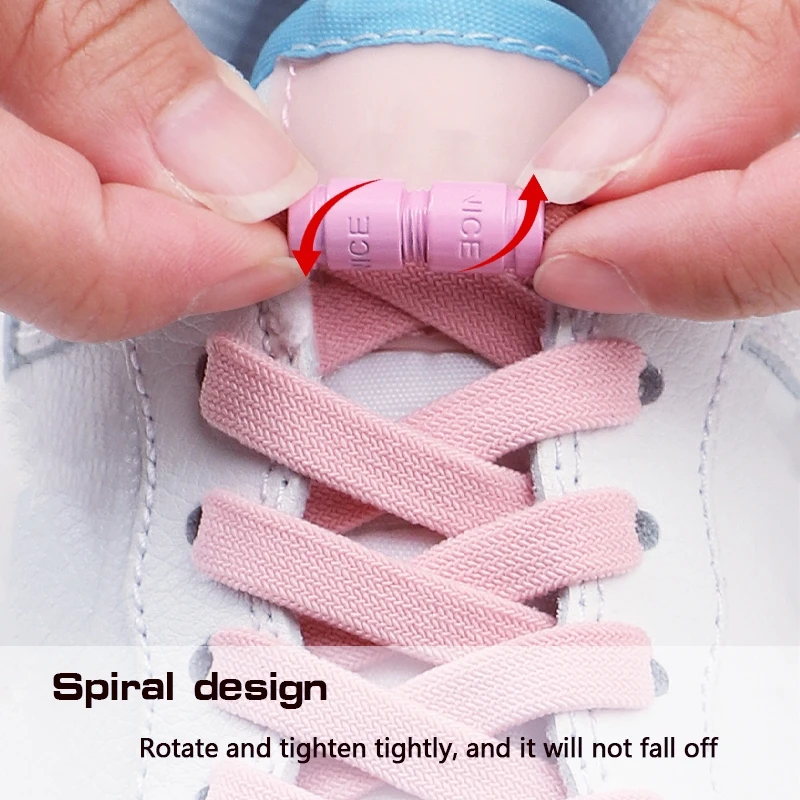 1Pair No Tie Shoe Laces Kids Adult 0.8cm Flat Shoelace New Colorful Capsule Lock Shoelaces Without Ties Elastic Laces Sneakers