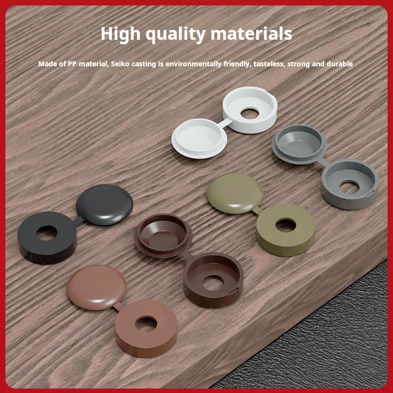 10PCS Integrated Screw Cover Decorative Cap Self Tapping Screw Hole Plug Furniture Cabinet Dustproof Plastic Protective Cover