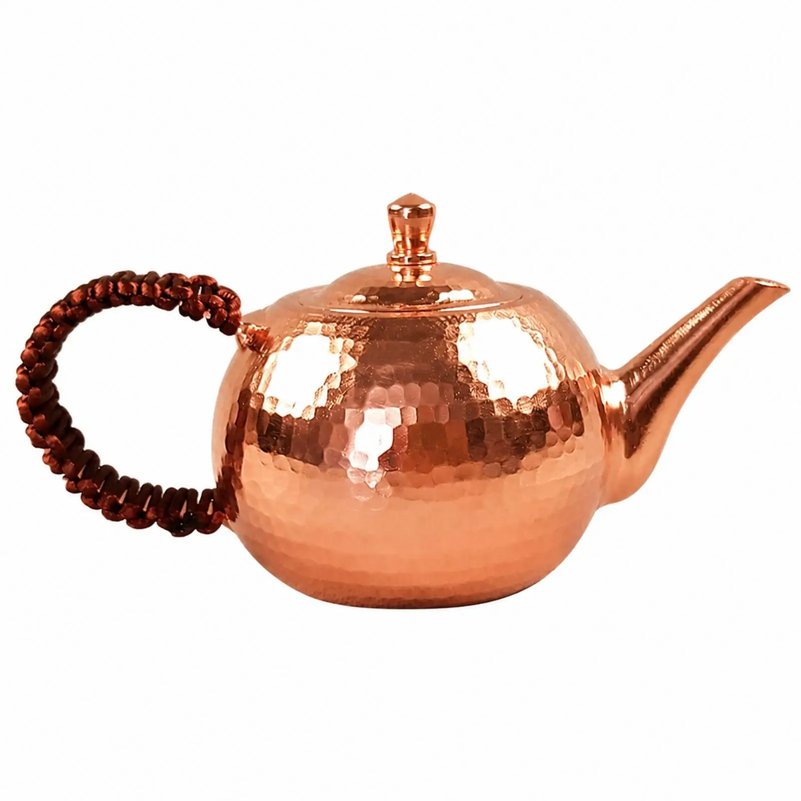 Handmade Copper Teapot for Electric Ceramic Cooktop Stovetop Kettle Long Pouring Spout Side Handle Tea Service Pot