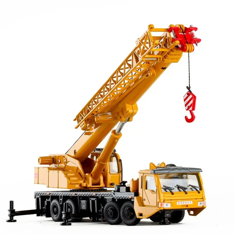 Pro Crane Lifter 360 Degress Rotate Work Platform Crane With 4 Front Wheel Steering Engineering Car Model Gift For Kids