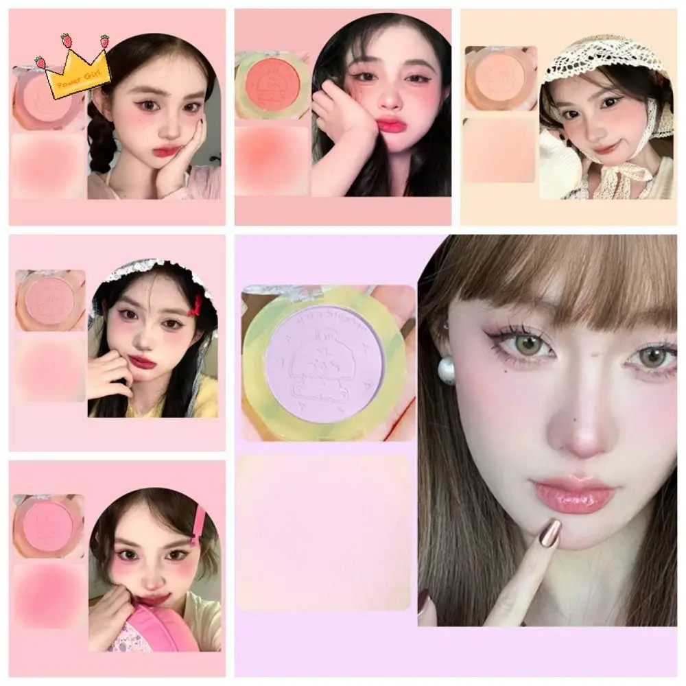 Maquiagem profissional bonito boneca blush paleta de longa duração fosco facial névoa blush mistura edifível creme blush ferramenta de maquiagem