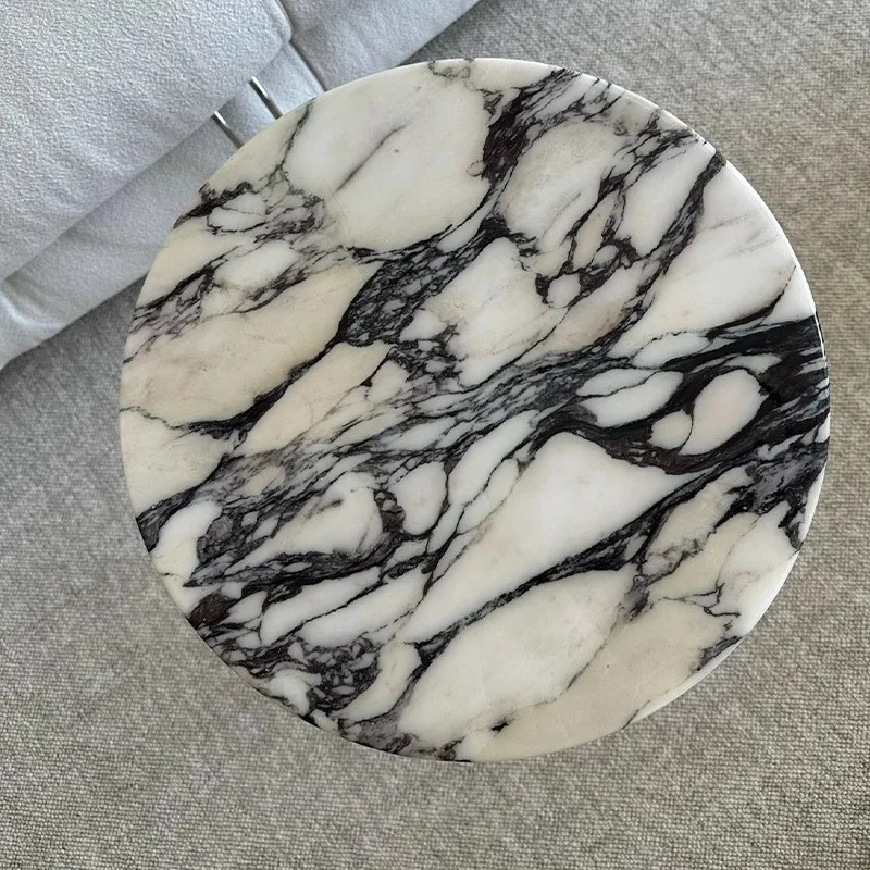 Marble Coffee Table Creative Design Home Decoration French Retro Style Side Table Hotel Reception Small Table Size 40x40x50cm