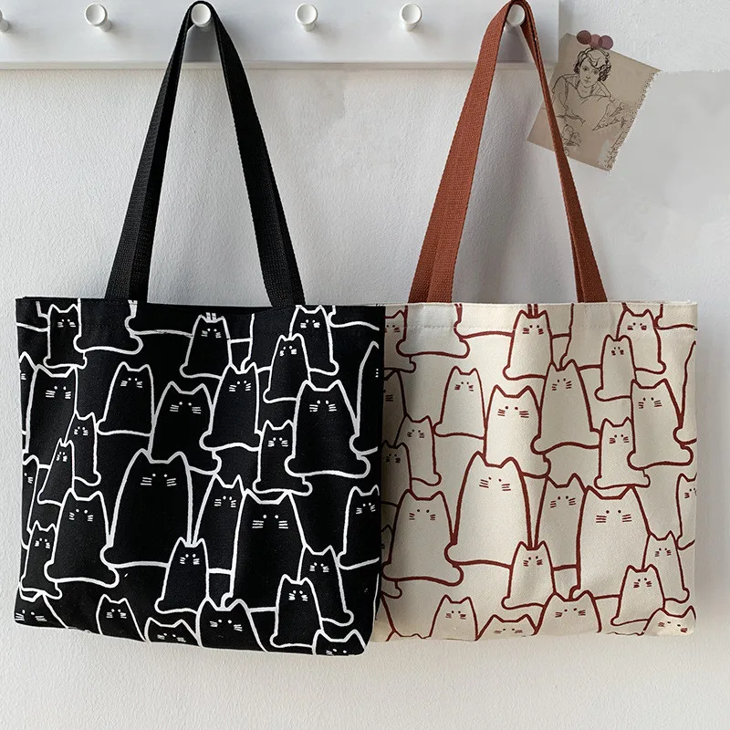 

Внутренняя большая сумка на молнии, милая сумка на плечо, утолщенная холщовая сумка, школьные сумки для студентов, женская сумка для покупок большой вместимости