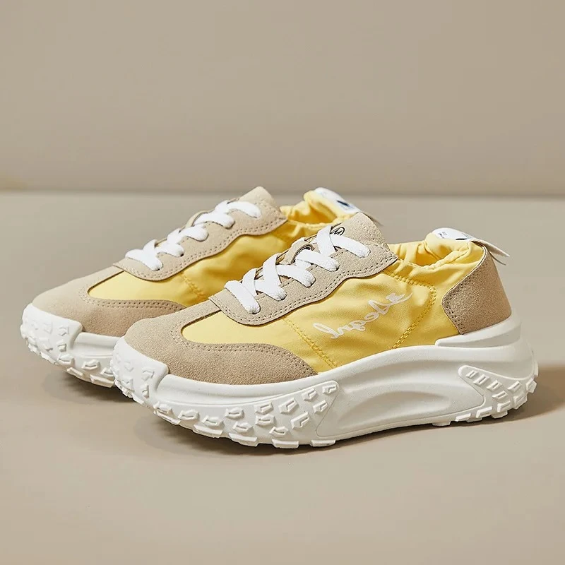 

Новая весенняя женская обувь, массивные кроссовки для девочек, тканевые туфли на платформе, кроссовки на толстой подошве