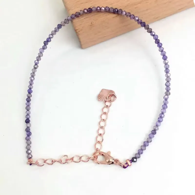 Natural Stone Beads Necklace & Bangle Bracelet Set, Luxury