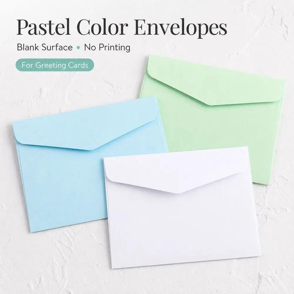 Fashion Colorful Paper Card Envelope Fresh Minimalist Style Unprinted Small Paper Envelope Offset Paper Card Packaging