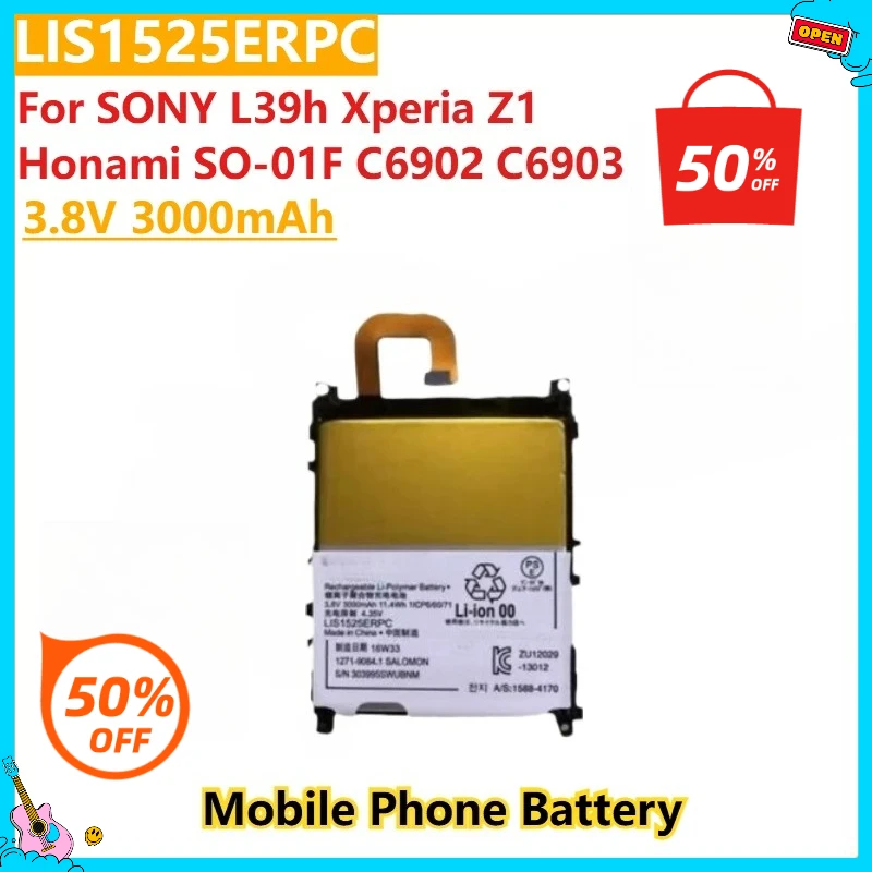 

New High Quality 3.8V 3000mAh Replacement Mobile Phone Battery LIS1525ERPC For SONY L39h Xperia Z1 Honami SO-01F C6902 C6903