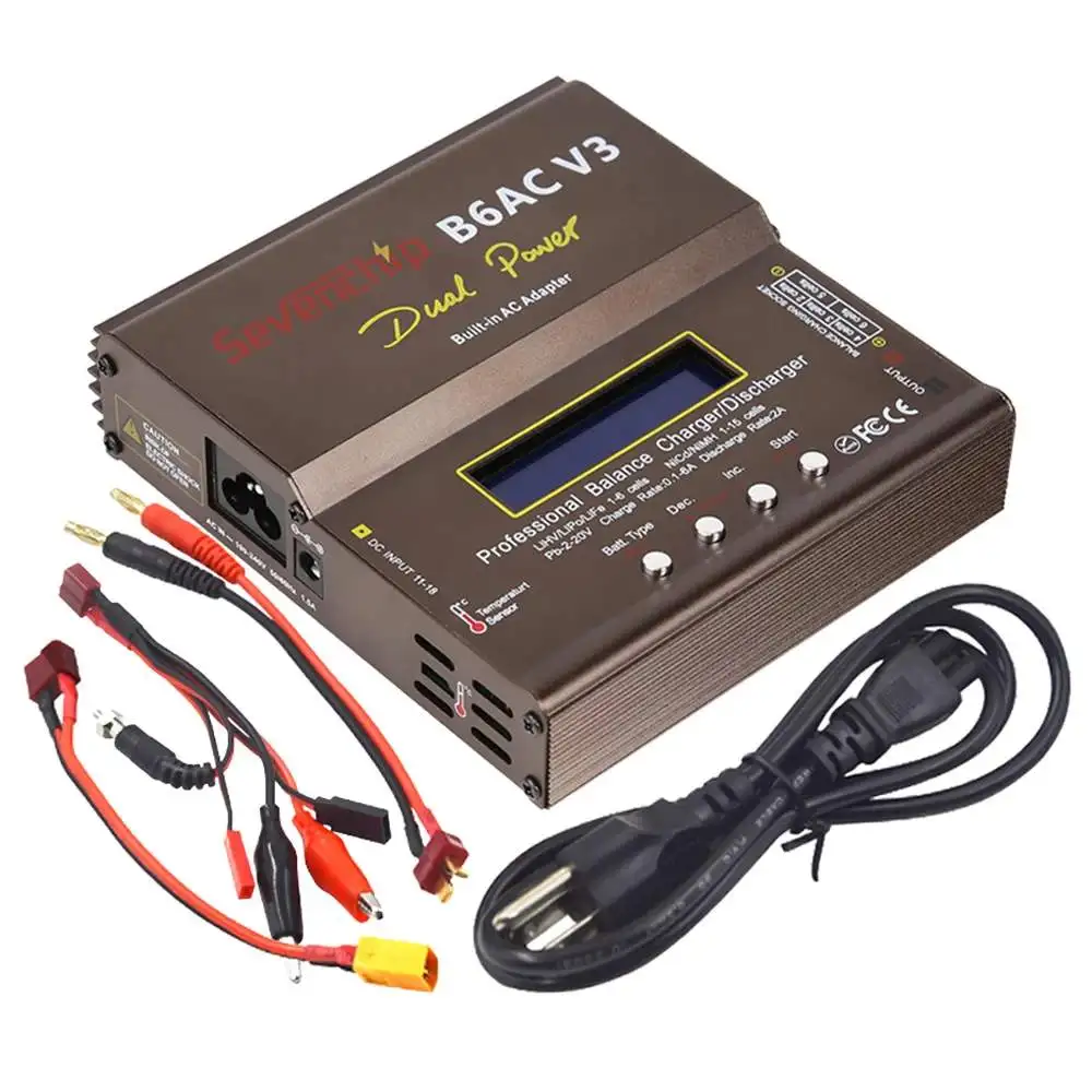 

New 80W imax B6AC V3 Smart Digital Balance Charger For RC Helicopter Re-peak NiMH NiCD LiHV NiCd PB Li-ion Battery Charger