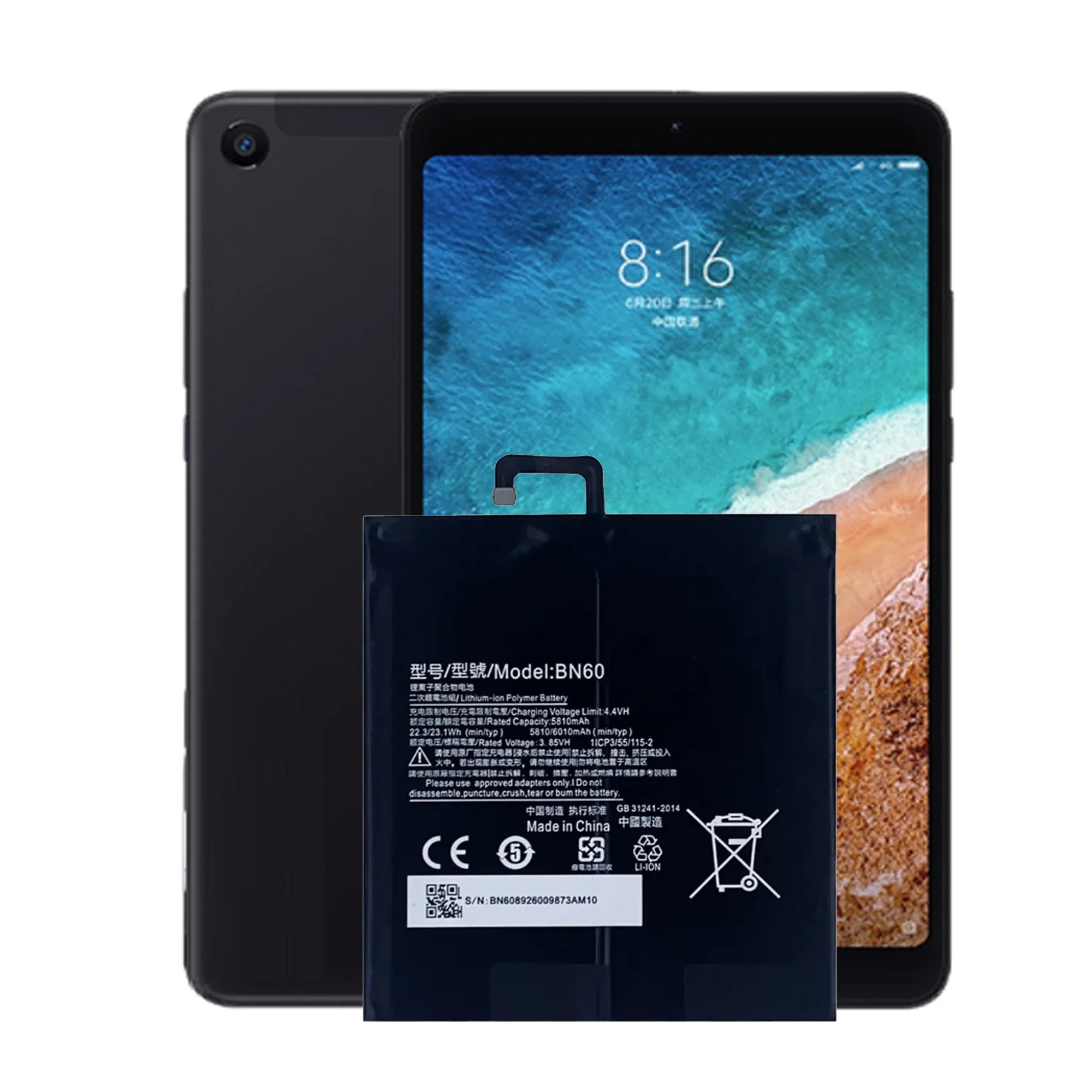 Bateria do Tablet de alta Capacidade, Xiaomi Pad 4, Mi Tab4, Baterias do Tablet Capacidade Original, BN60, BN60