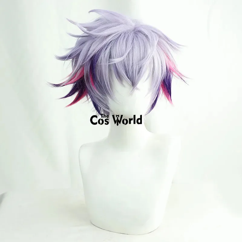 2025 11 الظاهري YouTuber VTuber Fuwa Minato أنيمي تأثيري الباروكات الألياف مقاومة للحرارة الشعر الاصطناعية + غطاء شعر مستعار