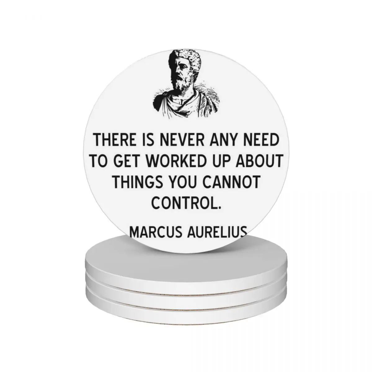 

Stoicism Quote on Control by Marcus Aurelius Ceramic Coasters (Set of 4) coffee Cup mat Coasters