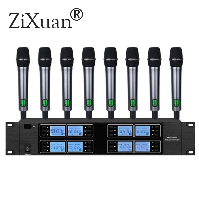 

Digital True Diversity UHF Wireless Microphone System 8 Channel G3 Dynamic Handheld Mic DJ Karaoke Amplifier Monitor