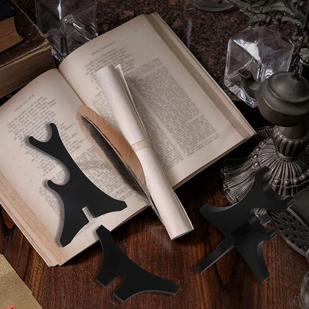 2Pcs Wand Display Stand Black Two-Tier Wooden Wand Holder Swords Collection Support Prop Rack Swords Display Rack