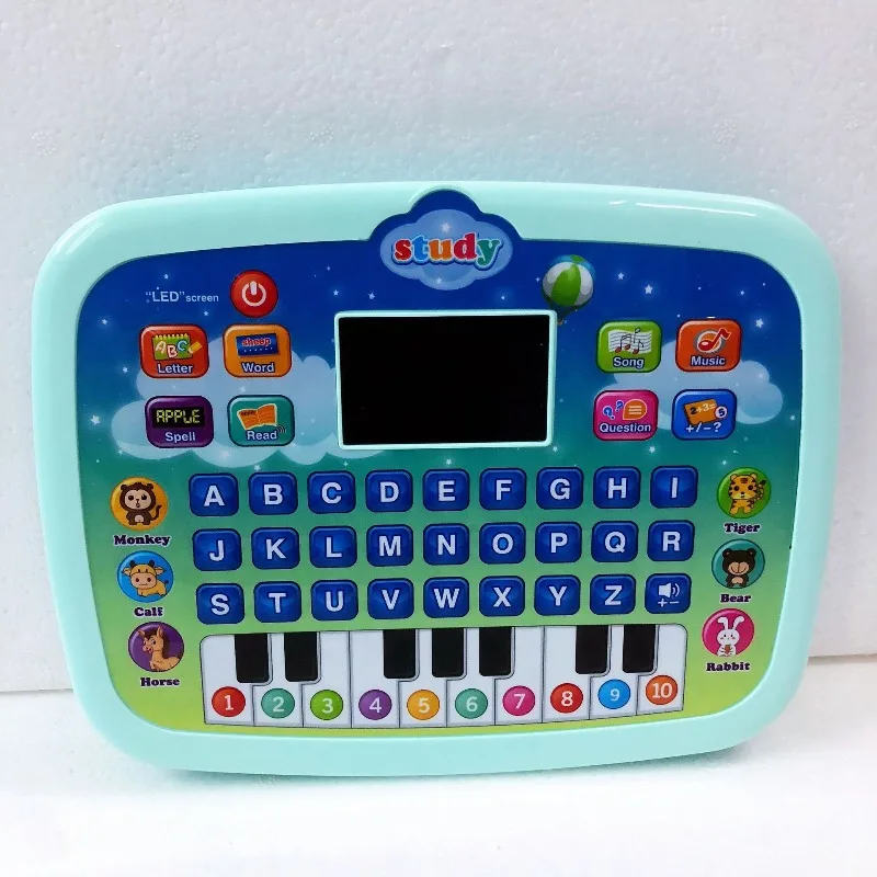 Kinder Früherziehung Lernmaschine Lernen Buchstaben Wörter Tablet Spielzeug mit interaktivem LED-Bildschirm Sound Mädchen Jungen Computer Geschenke