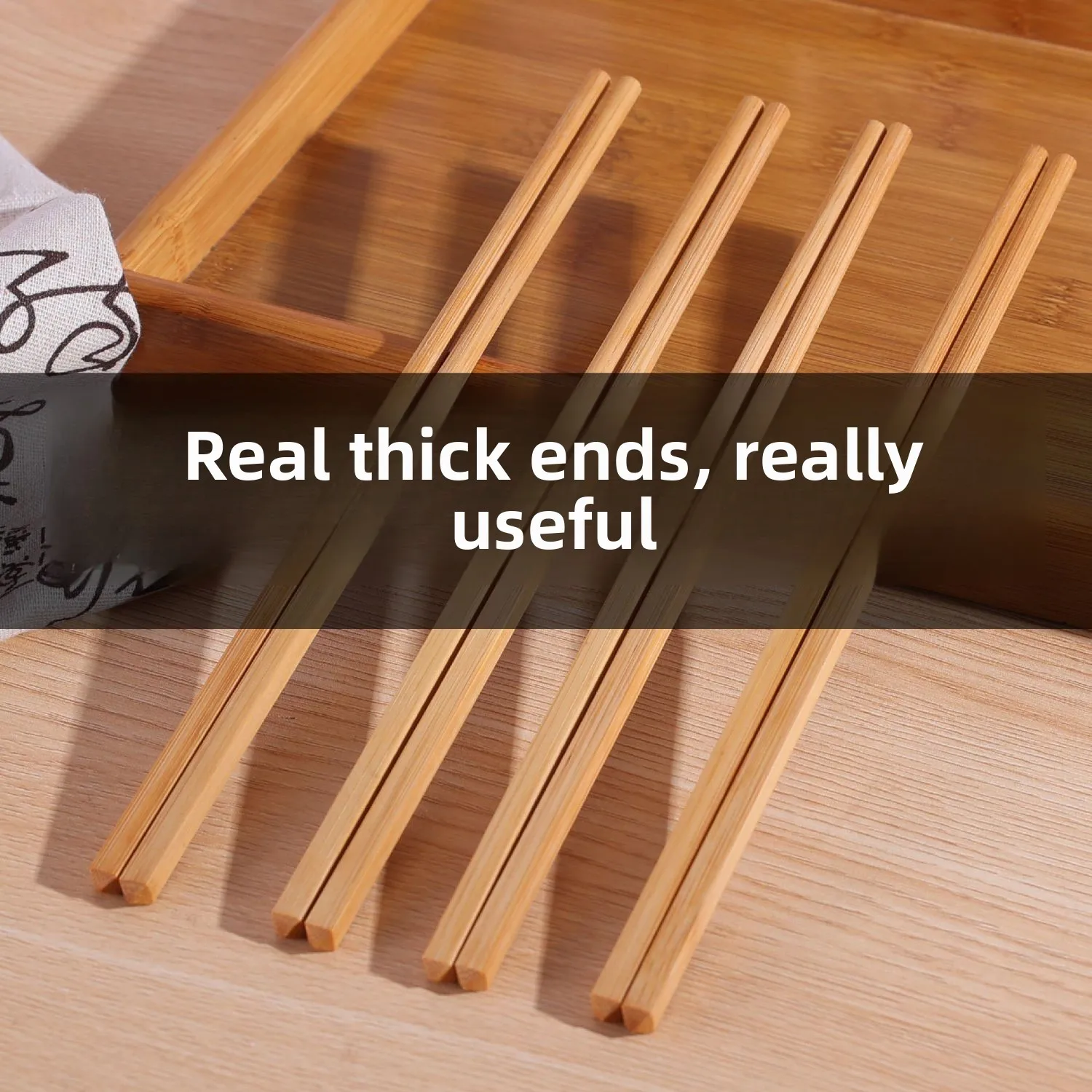 

Thiened Bamboo Chopstis Non-Painted Anti-Mold Upper round Lower Square High End Home Use 030 Pairs for Middle-Aged And E...