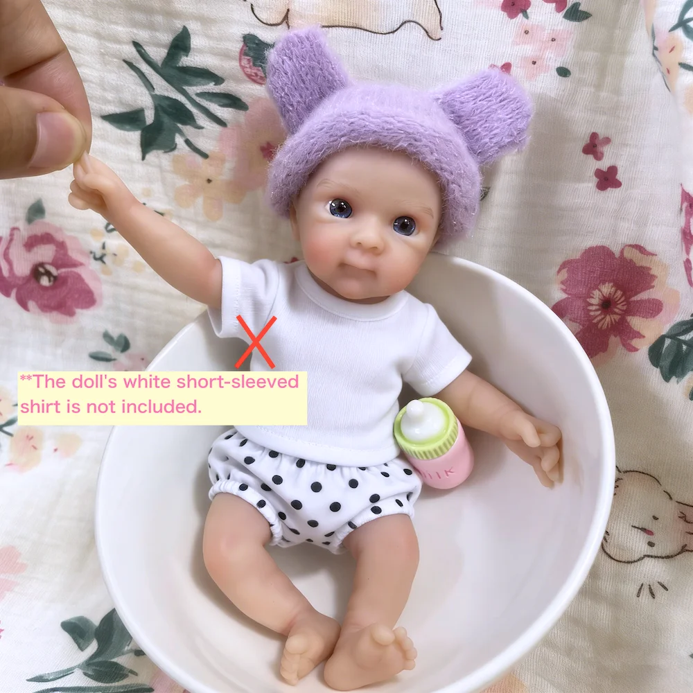 Mini 6 Inch 15CM Silicone Reborn Baby Doll Bettie Full Soft Solid Silicone Doll Girl Birthday Christmas Gift