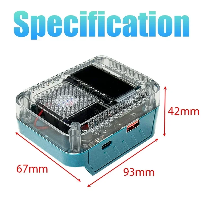 Li-ion Battery Adapter Converter for Makita Li-ion Battery Charger Digital Display Adapter USB Type-C Power Supply 140W PD3.1