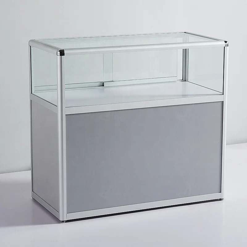 

custom，Cheap Price Glass Display Cabinet Aluminum Display Showcase for Retail Shop Lockable Display Counter