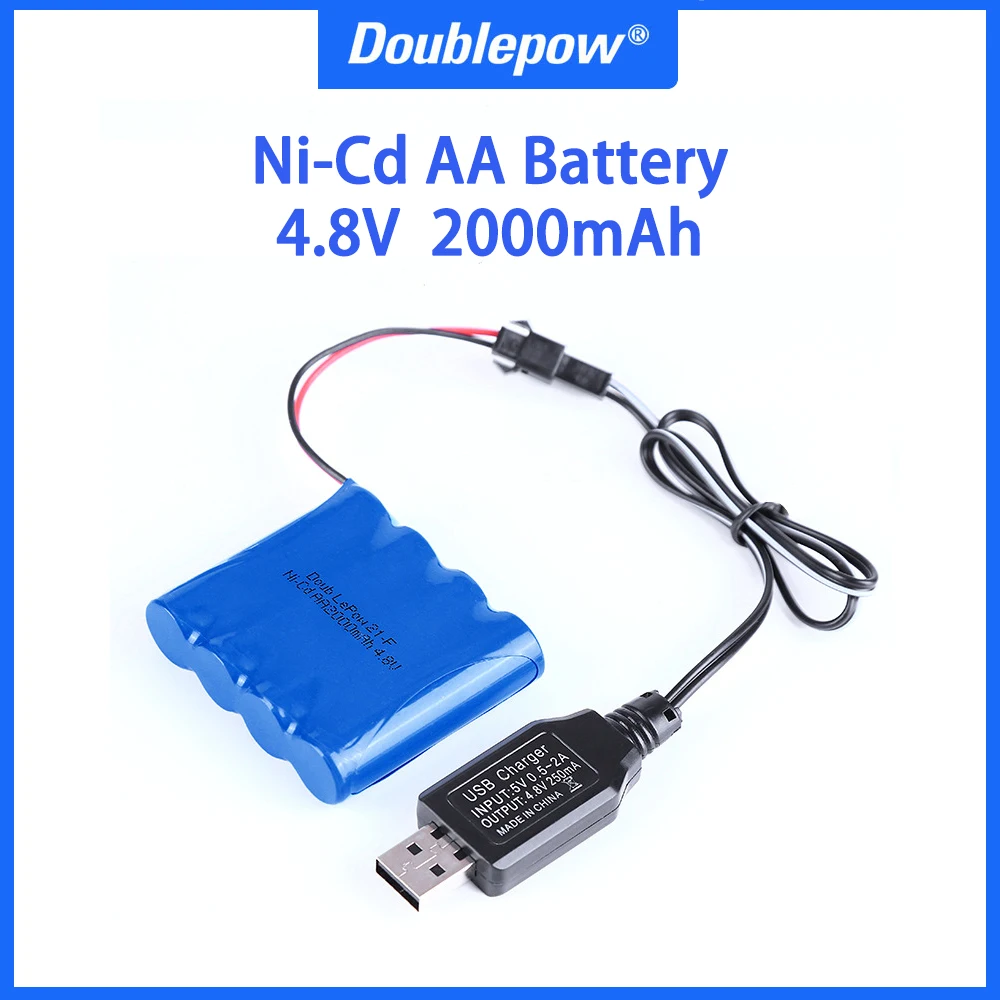 4.8V AA Ni-cd Battery Pack With Charger For Rc Toy Car Boat Tank Robot Truck Gun Parts Electric Toy Security Facilities 2000mah