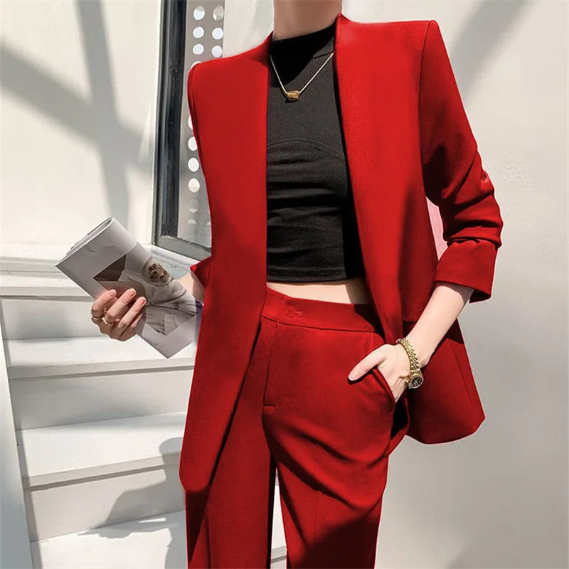 FTETTERS Brand Spring and Autumn Blazer Suit Women 2024 New Business Leisure Slim Pants Set Classic Professional Formal Dress