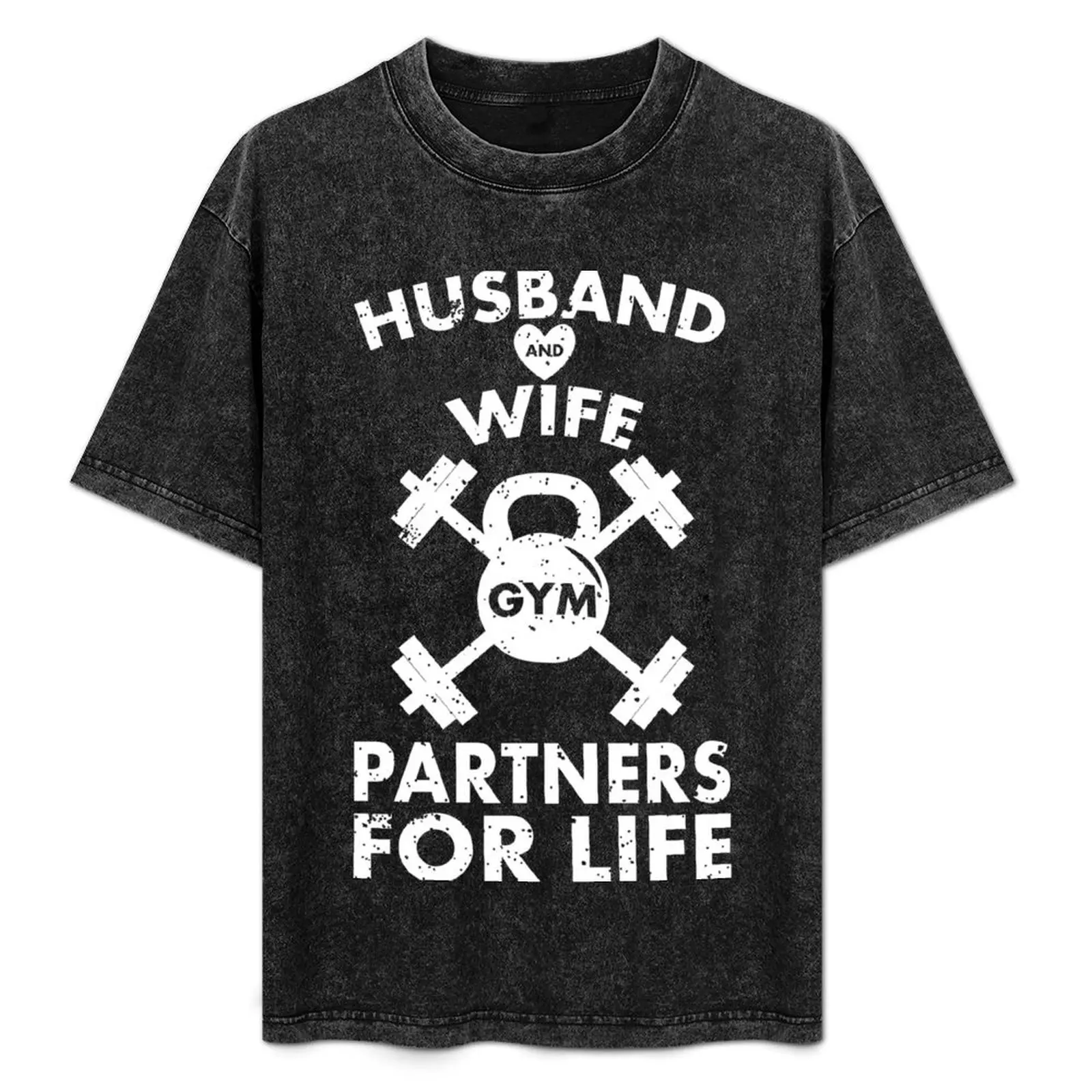 

Husband and Wife Gym Partners for Life | Funny Matching Couple Gym Workout T-Shirt animal prinfor boys custom shirt T-shirt men