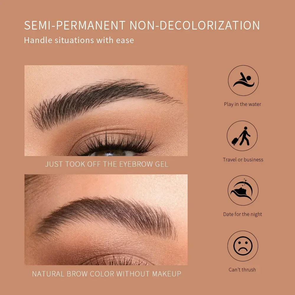 Gel à sourcils Semi-Permanent imperméable, tatouage Durable, facile à décoller, crème à sourcils résistante à la sueur, 1 pièce