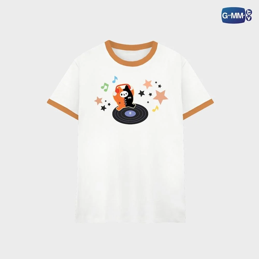 Cute Planet Artist Fan Tee GMMTV Thai-Schauspieler-Merch Ringer T-Shirt 2026 Sommer Herren Damen Braun Umrandetes Casual-Top Atmungsaktiv – Detail 5