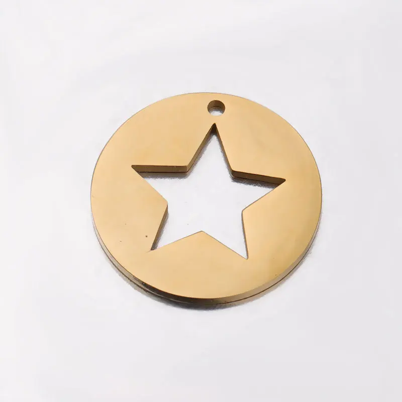 5Pcs 23mm Star Mirror Polish 304 Stainless Steel Charms Pendants Tags Diy Jewelry Findings Accessoires