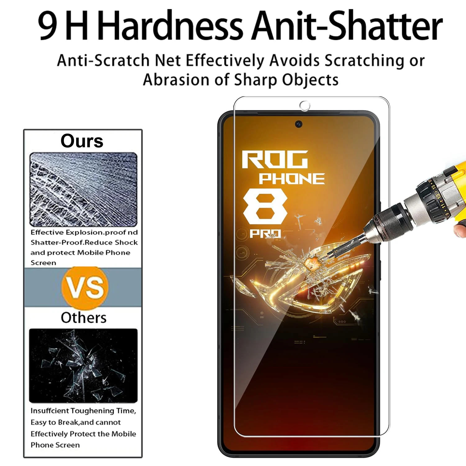 

Screen Protector For ASUS ROG Phone 8 8 Pro 6.78 inch Tempered Glass HD Crystal 9H Anti Scratch Case Friendly
