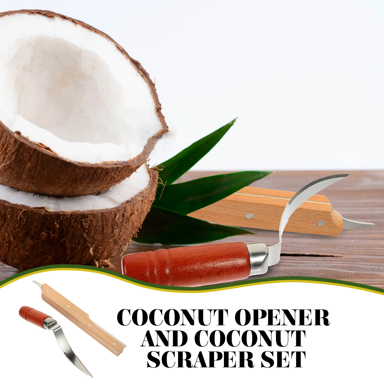

1 Set Opener Tool Set Ergonomic Handle Kitchen Gadget For Home Commercial Use Coconut Cutter Tool Coconut
