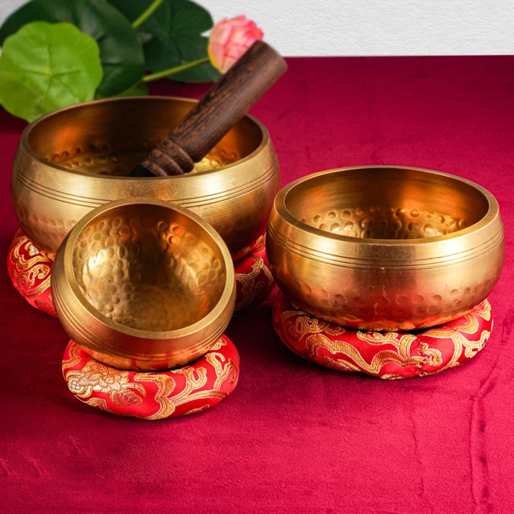 Tibetan Singing Bowl Set Meditation Singing Bowl Yoga Meditation Chanting Bowl Unique Spiritual Gifts for Women and Men