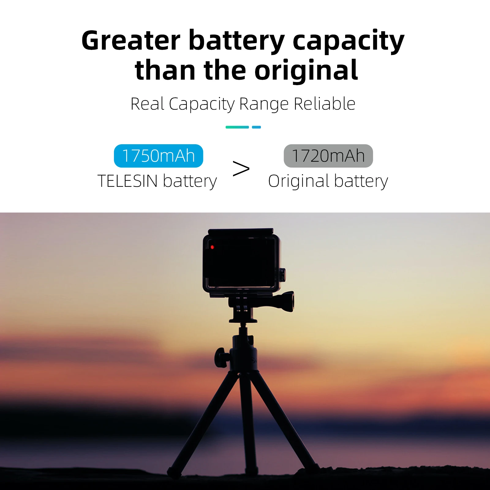 TELESIN-Lot de 2 batteries 1750mAh pour GoPro, accessoires pour caméra d\'action noire, pour modèles fore9 10 11 12