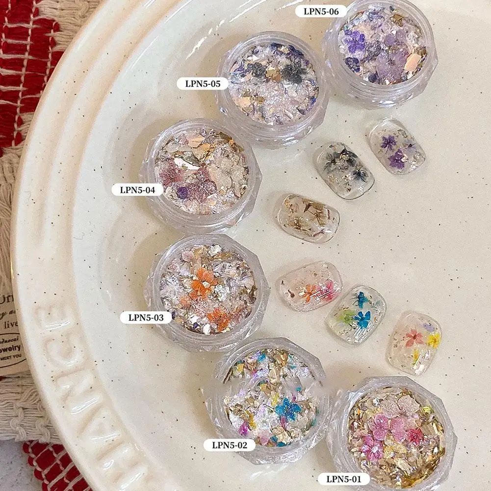 Atacado 6 cores sonho colorido prego flor lantejoulas 3d lantejoulas prego glitter