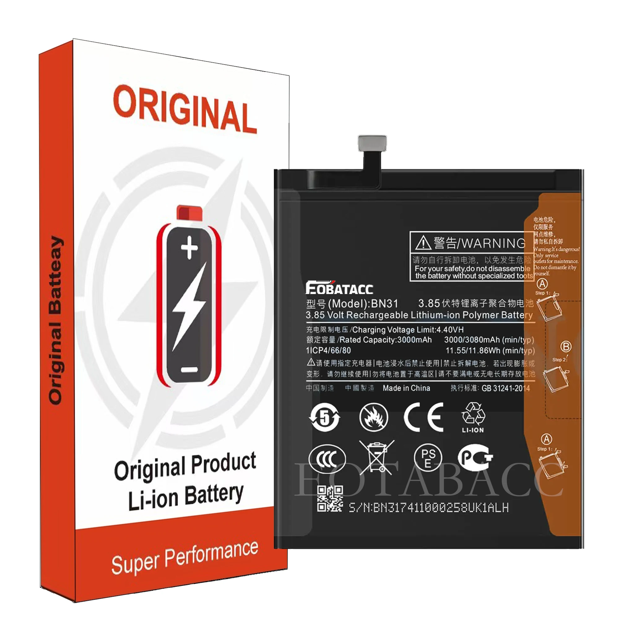 2026 Years EOBATACC 100% New BN31 5300mAh High Capacity Mobile Phone Battery For Xiaomi Mi A1 / Redmi Y1 Lite Xiaomi Mi 5X Mi5X