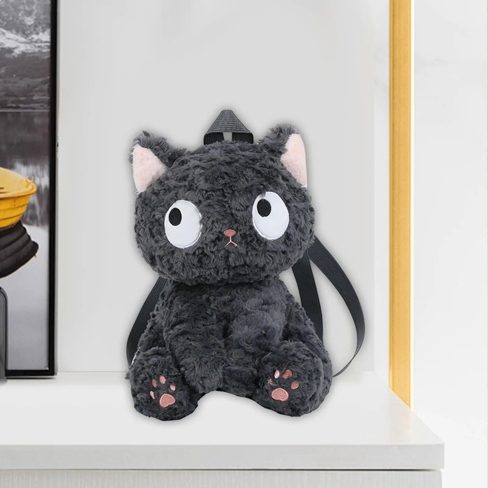 

Black Cat Shaped Backpack for Women Ladies Travel Backpack Plush Animal Backpack for Travel Shopping Outdoor Birthday Gift Party