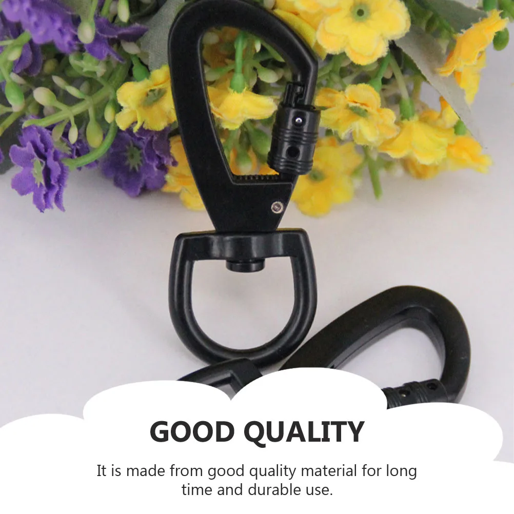 2 قطعة سبائك الزنك الأسود المفاجئة هوك المفاتيح مشبك مشبك دوار لأكياس الأمتعة زجاجات مياه التخييم في الهواء الطلق التنزه #1
