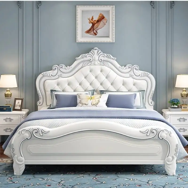 

Large Box Wardrobe Double Bed Bedside Table Legs Luxury Household Double Bed Storage Modern Camas De Dormitorio Furniture Home