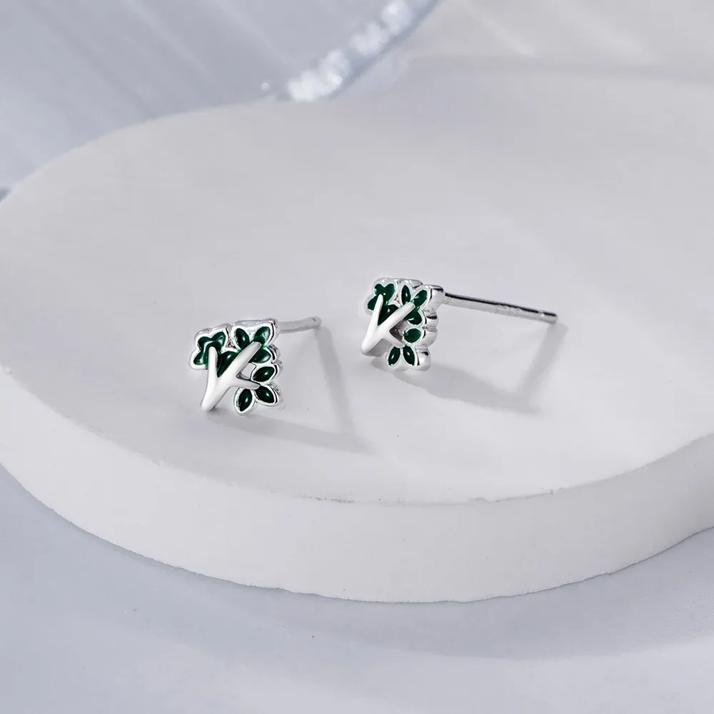 Charming Christmas Tree Stud Earrings with Silver Plated Gold, Mini and Exquisite Ear Studs for Fashion Women