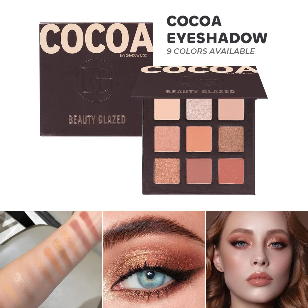 Beauty Glazed – Palette de fards à paupières 9 couleurs, finition mate scintillante, maquillage imperméable longue durée pour les yeux