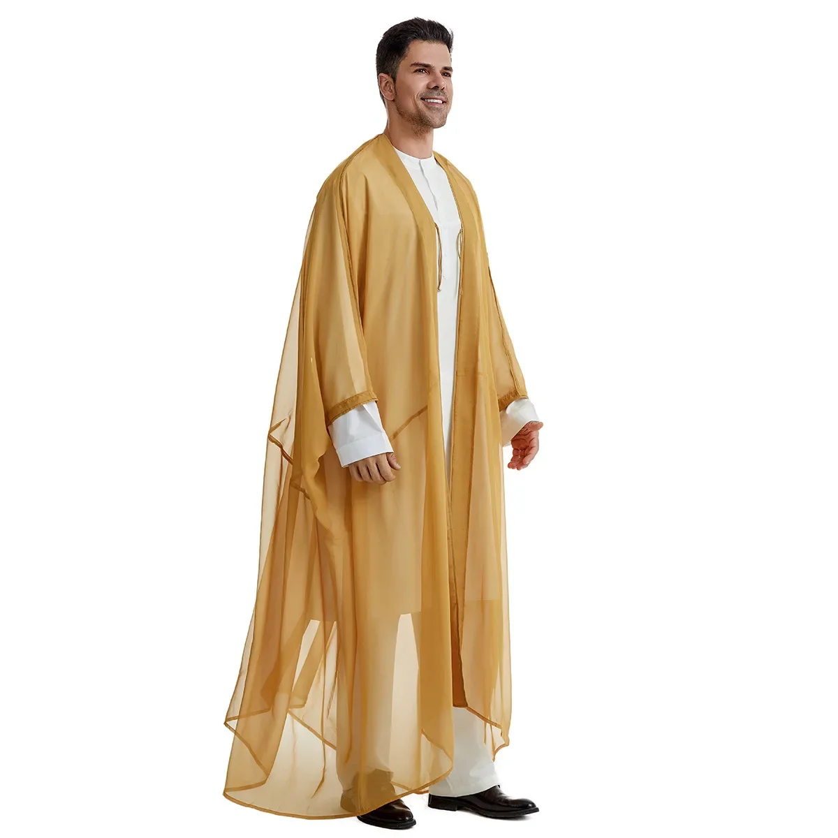 2024 Islamitische Moslimgewaden In Nieuwe Stijl, Arabisch, Saudi, Iraans, Dubai, Uae Moslim Modieus Bovenkleding Voor Heren M-XL