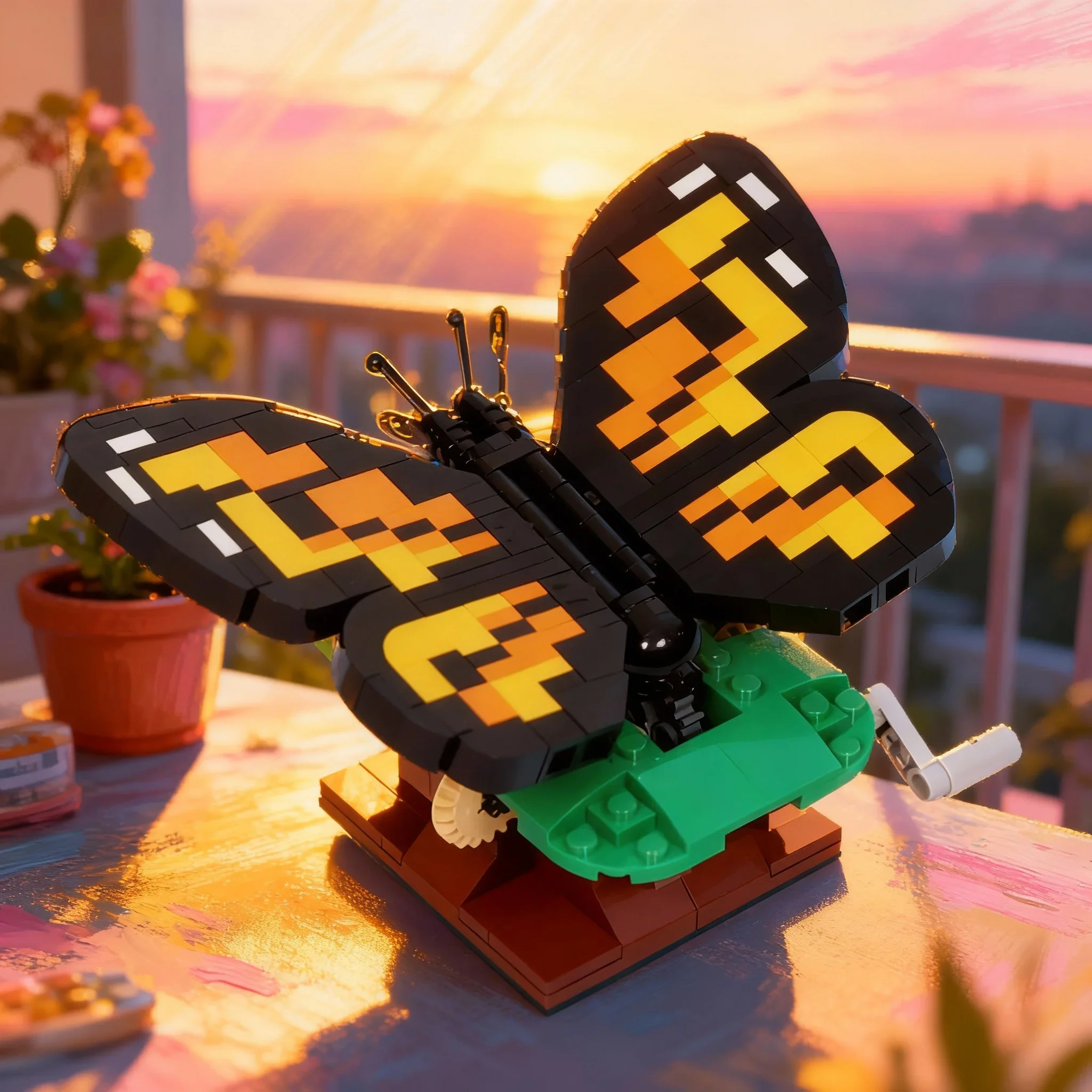 307pcs MOC Butterfly Sunning Its Wings Creator Model Building Blocks Architecture Creative Idea Festival Gifts Toys Education